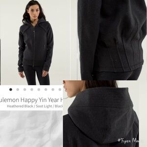 EUC Lululemon Happy Yin Year Hoodie Heathered Black / Soot Light / Black -size 4